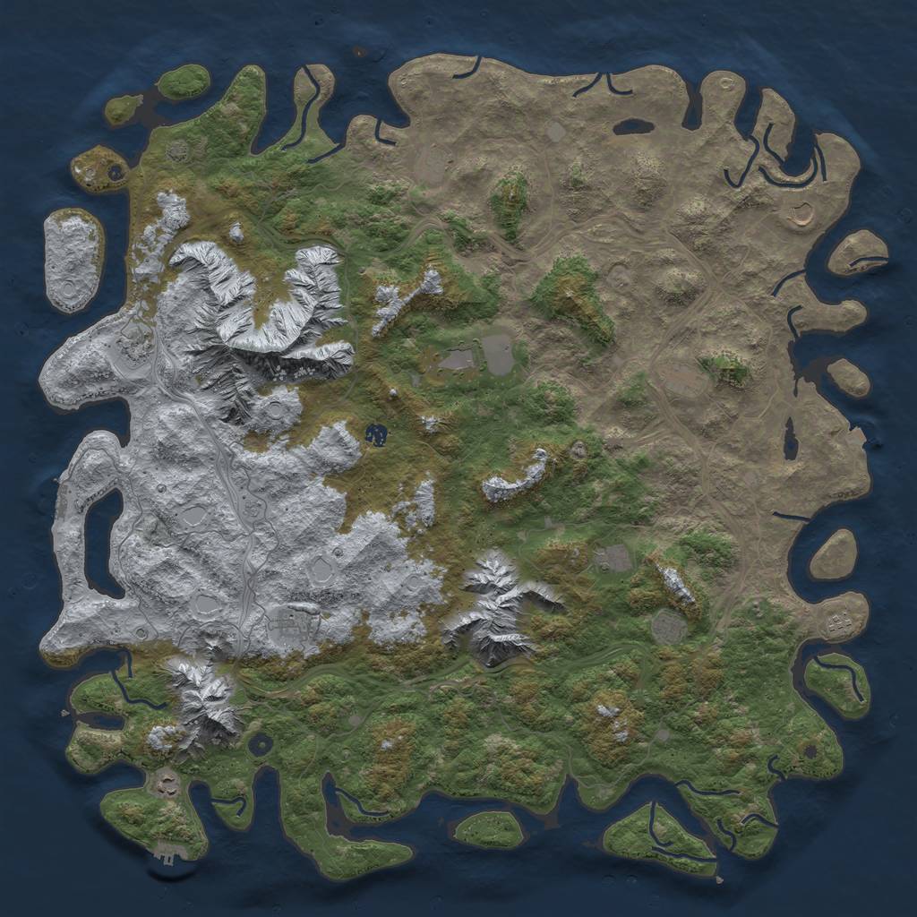 Rust Map: Procedural Map, Size: 6000, Seed: 1423566289, 19 Monuments