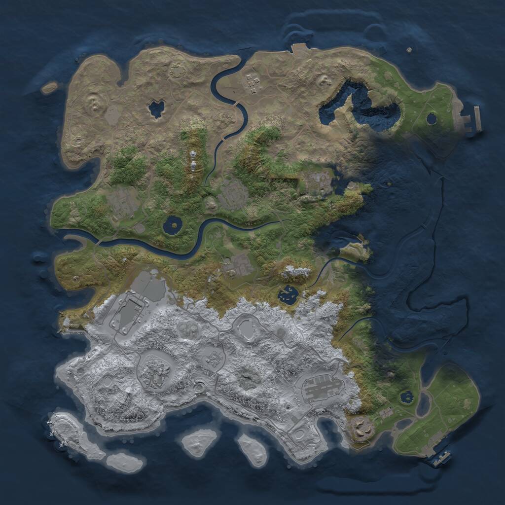 Rust Map: Procedural Map, Size: 4000, Seed: 1806569949, 16 Monuments