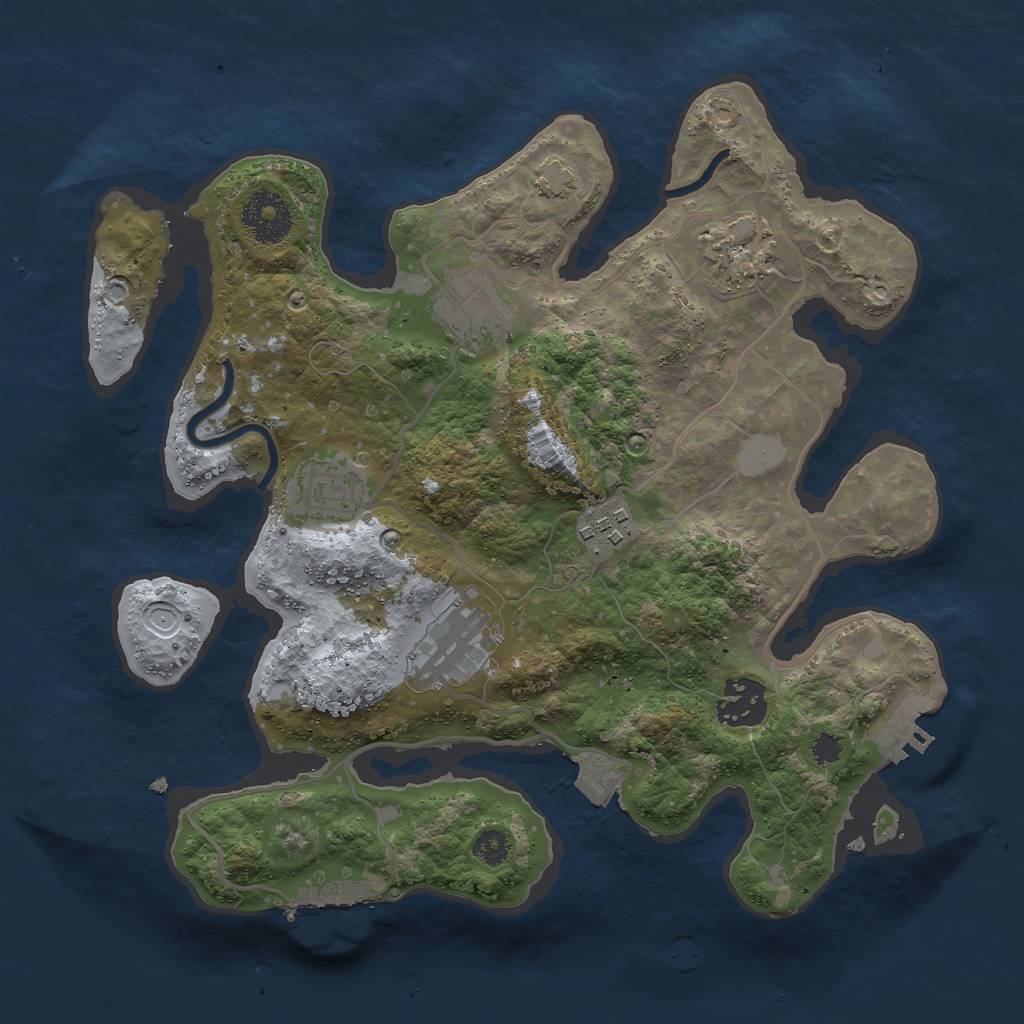Rust Map: Procedural Map, Size: 3000, Seed: 1623423, 12 Monuments