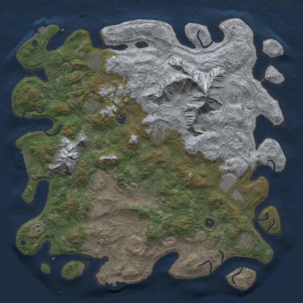 Rust Map: Procedural Map, Size: 5000, Seed: 1679487231, 19 Monuments