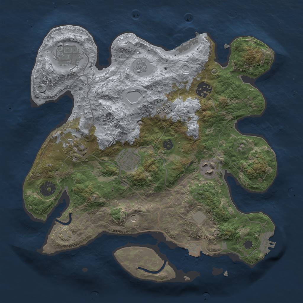 Rust Map: Procedural Map, Size: 3000, Seed: 16030, 14 Monuments