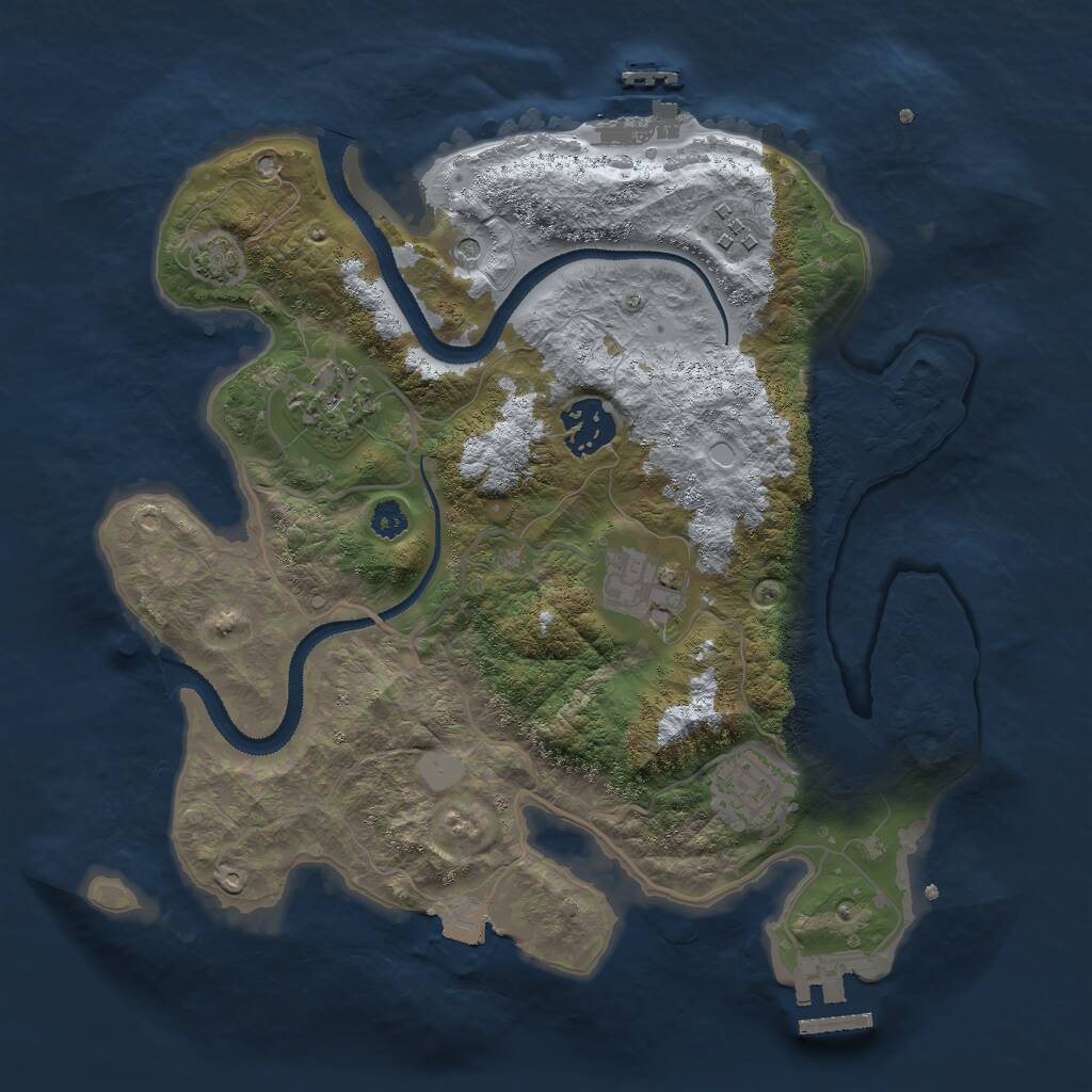 Rust Map: Procedural Map, Size: 3000, Seed: 759179203, 10 Monuments