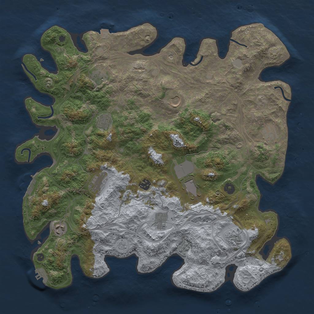 Rust Map: Procedural Map, Size: 4250, Seed: 1051966553, 19 Monuments