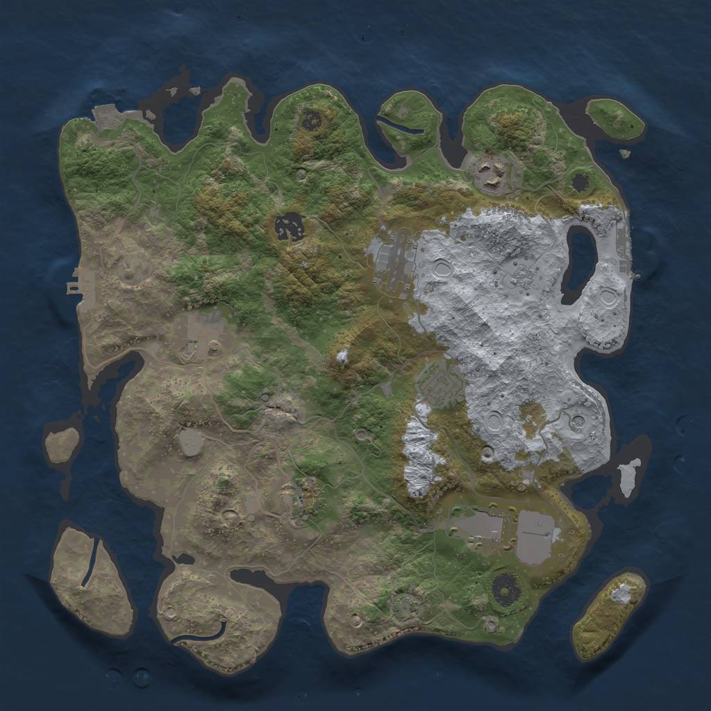 Rust Map: Procedural Map, Size: 3500, Seed: 75835174, 15 Monuments