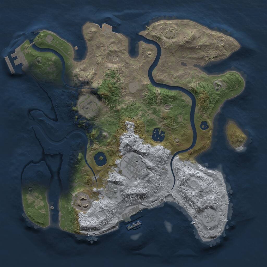 Rust Map: Procedural Map, Size: 3000, Seed: 3198, 11 Monuments