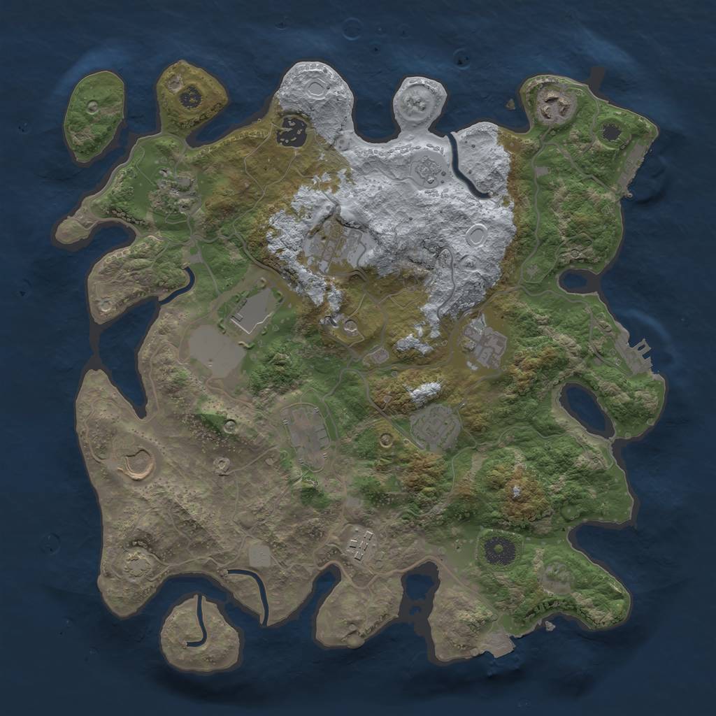 Rust Map: Procedural Map, Size: 3500, Seed: 290964061, 18 Monuments