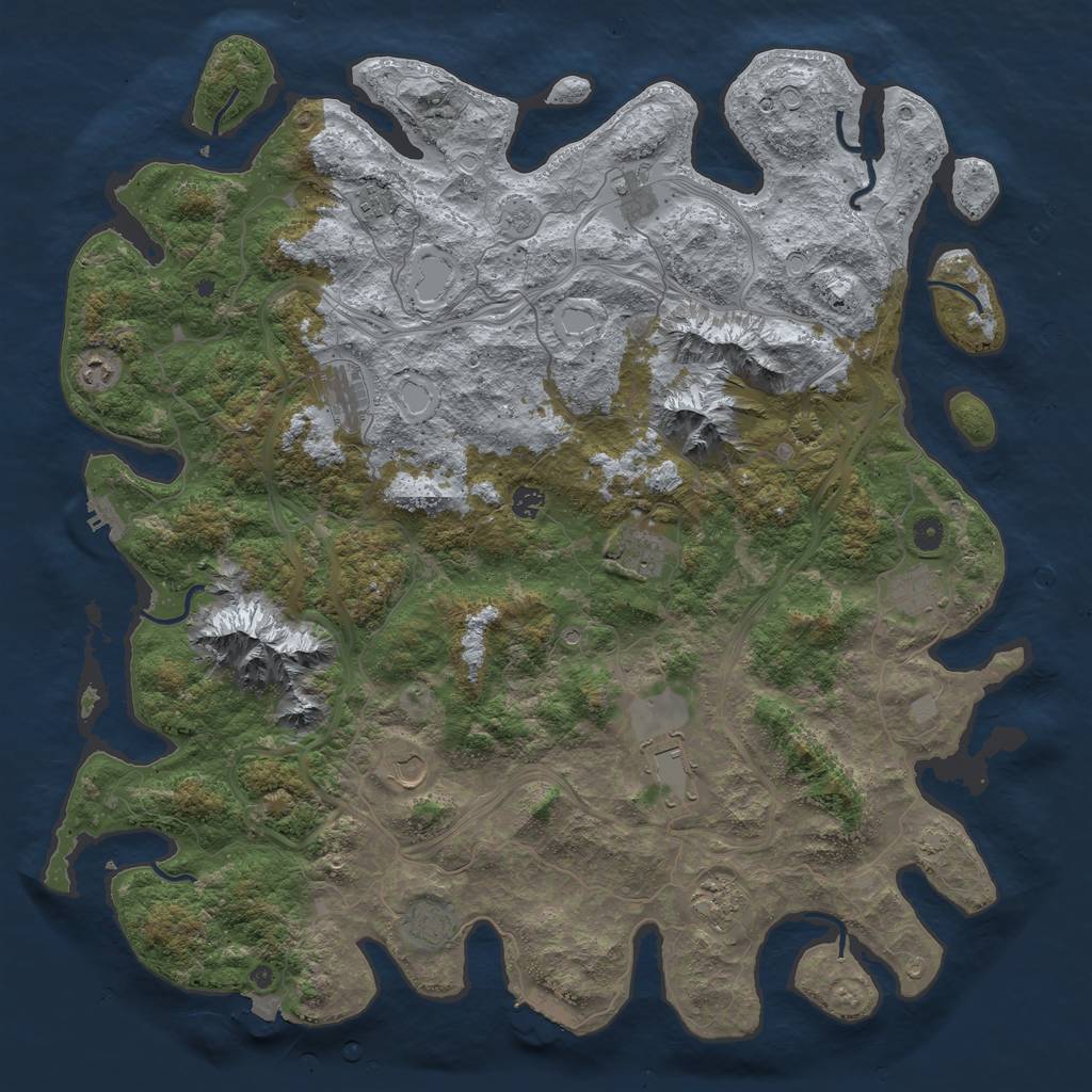 Rust Map: Procedural Map, Size: 5000, Seed: 5760983, 19 Monuments