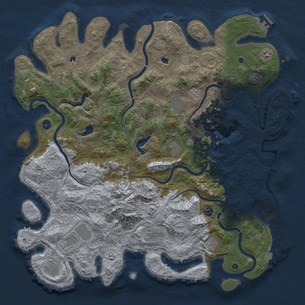 Rust Map: Procedural Map, Size: 5050, Seed: 8356582, 17 Monuments