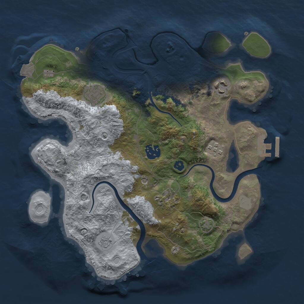 Rust Map: Procedural Map, Size: 3000, Seed: 2122468020, 10 Monuments