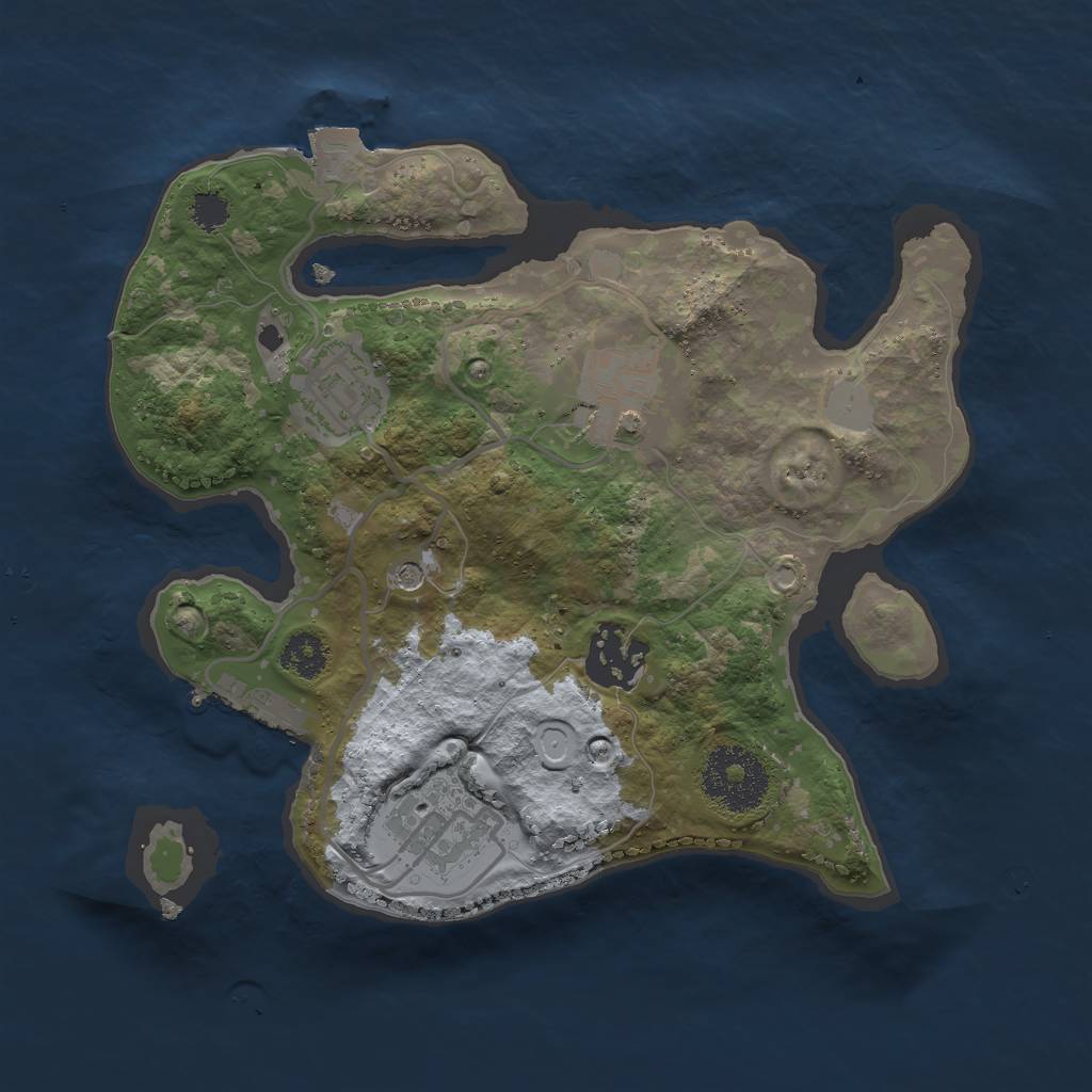 Rust Map: Procedural Map, Size: 2500, Seed: 1454577676, 9 Monuments