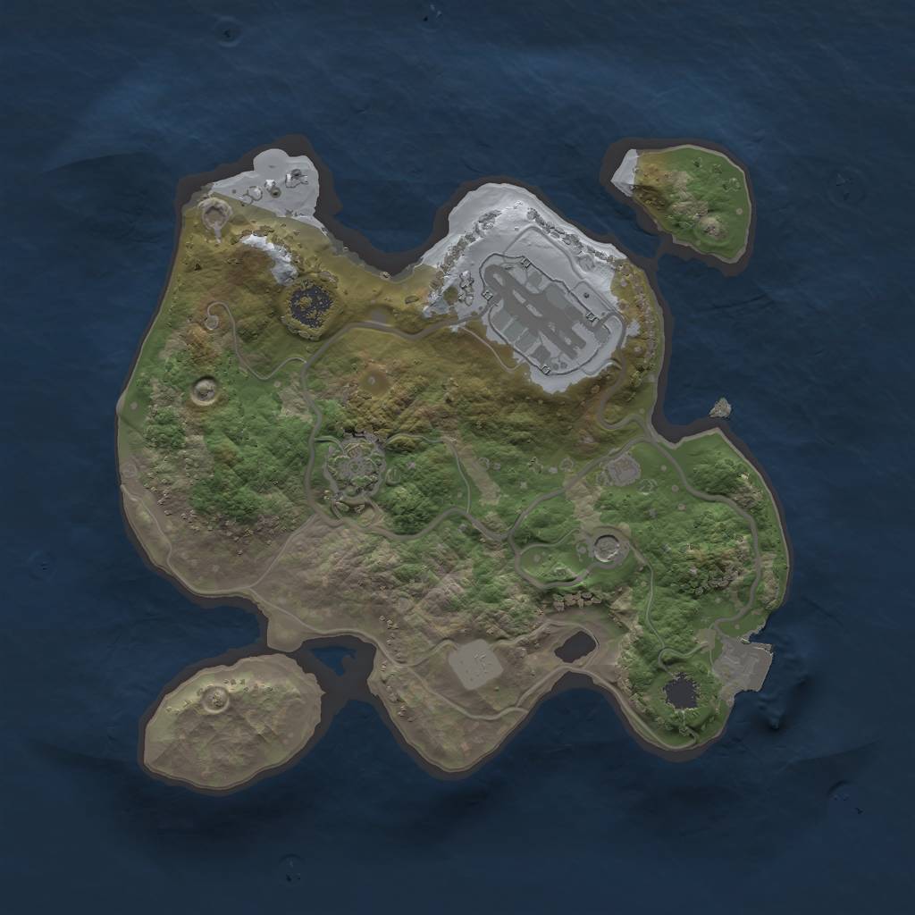 Rust Map: Procedural Map, Size: 2200, Seed: 83055869, 6 Monuments