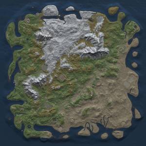 Thumbnail Rust Map: Procedural Map, Size: 6000, Seed: 1838005989, 19 Monuments
