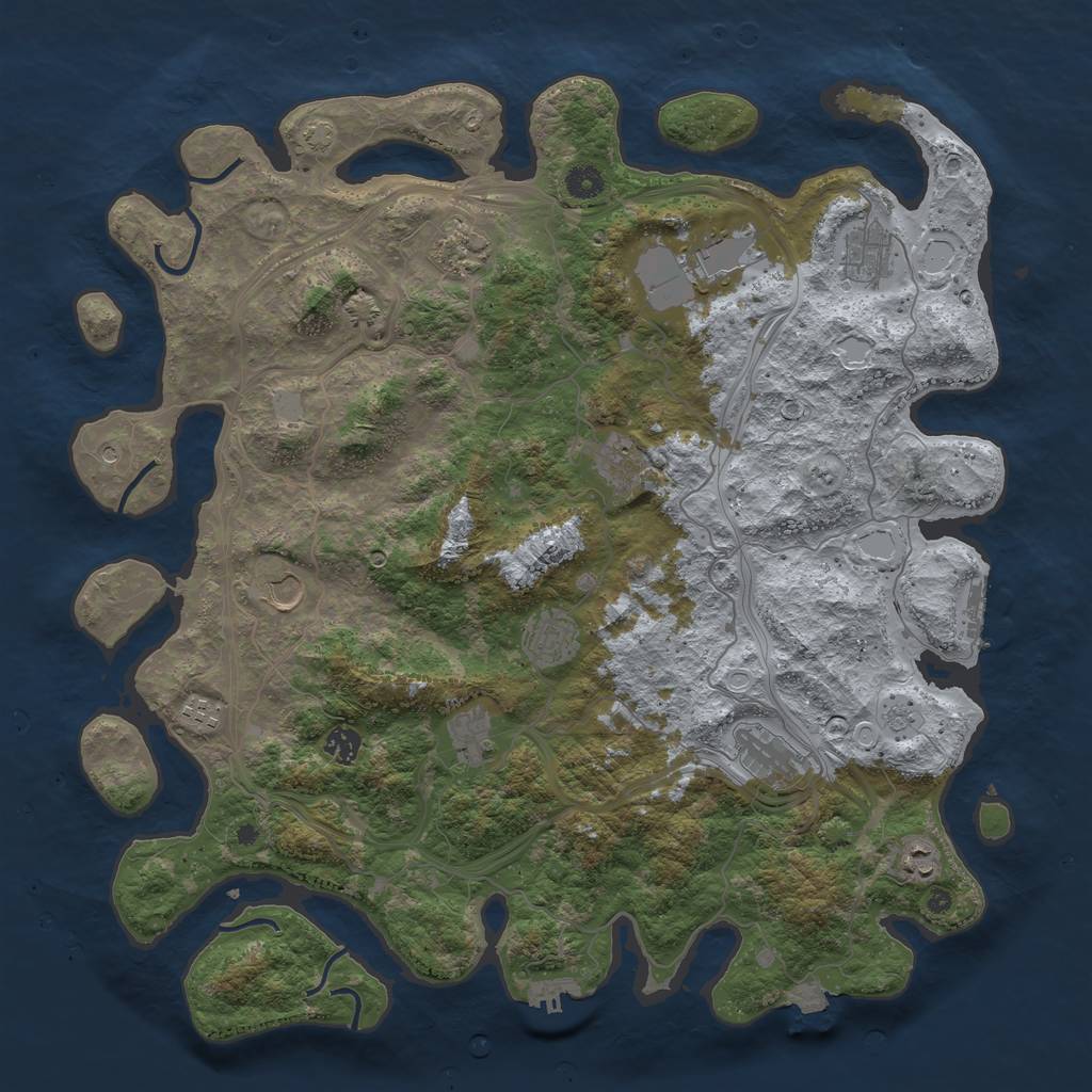 Rust Map: Procedural Map, Size: 4500, Seed: 1874336, 19 Monuments