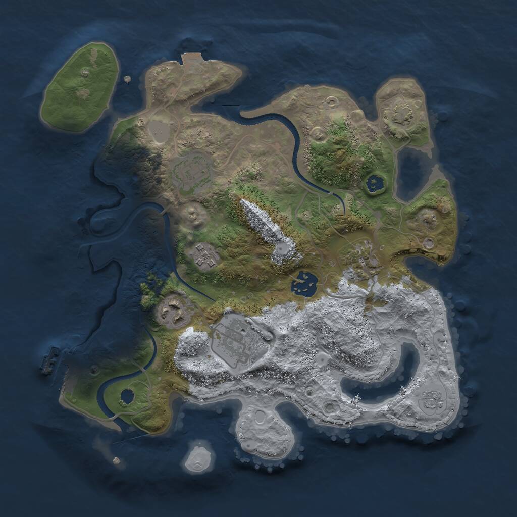 Rust Map: Procedural Map, Size: 3000, Seed: 350621028, 10 Monuments
