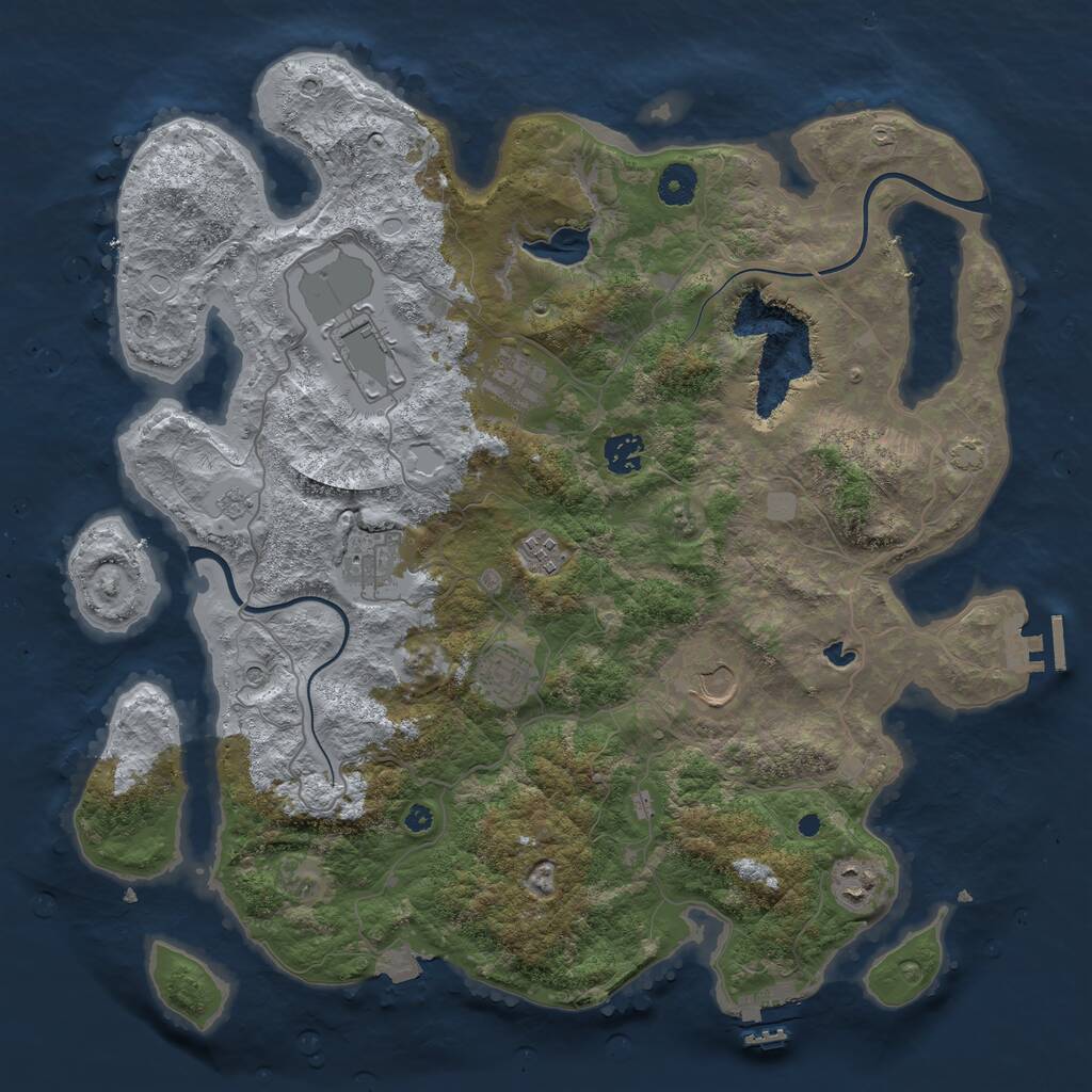 Rust Map: Procedural Map, Size: 4000, Seed: 611045991, 14 Monuments