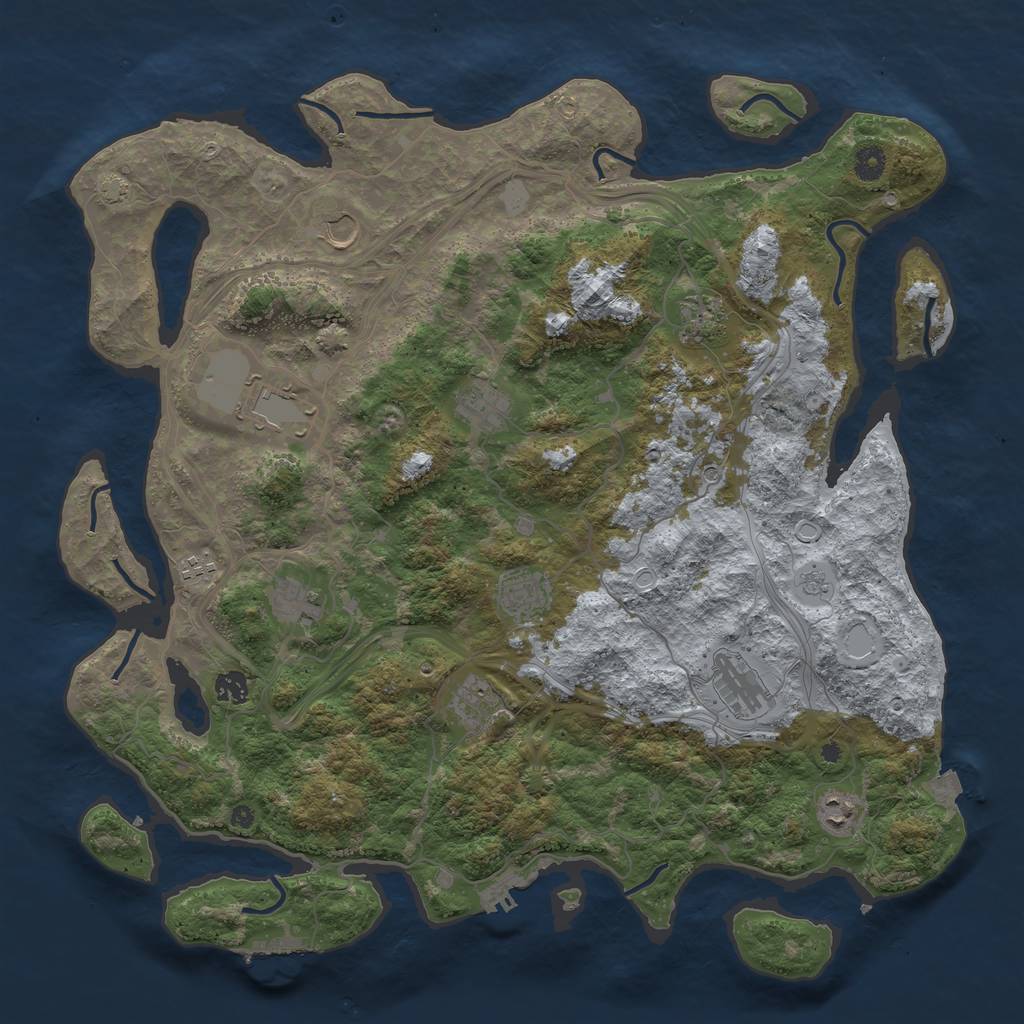Rust Map: Procedural Map, Size: 4500, Seed: 19716, 19 Monuments