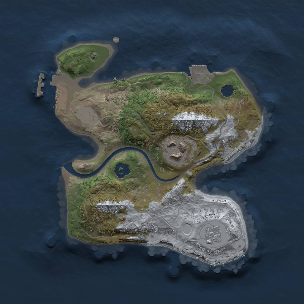 Rust Map: Procedural Map, Size: 2000, Seed: 1614641506, 4 Monuments