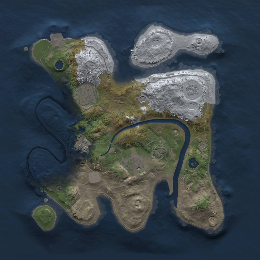 Rust Map: Procedural Map, Size: 2500, Seed: 19506, 7 Monuments