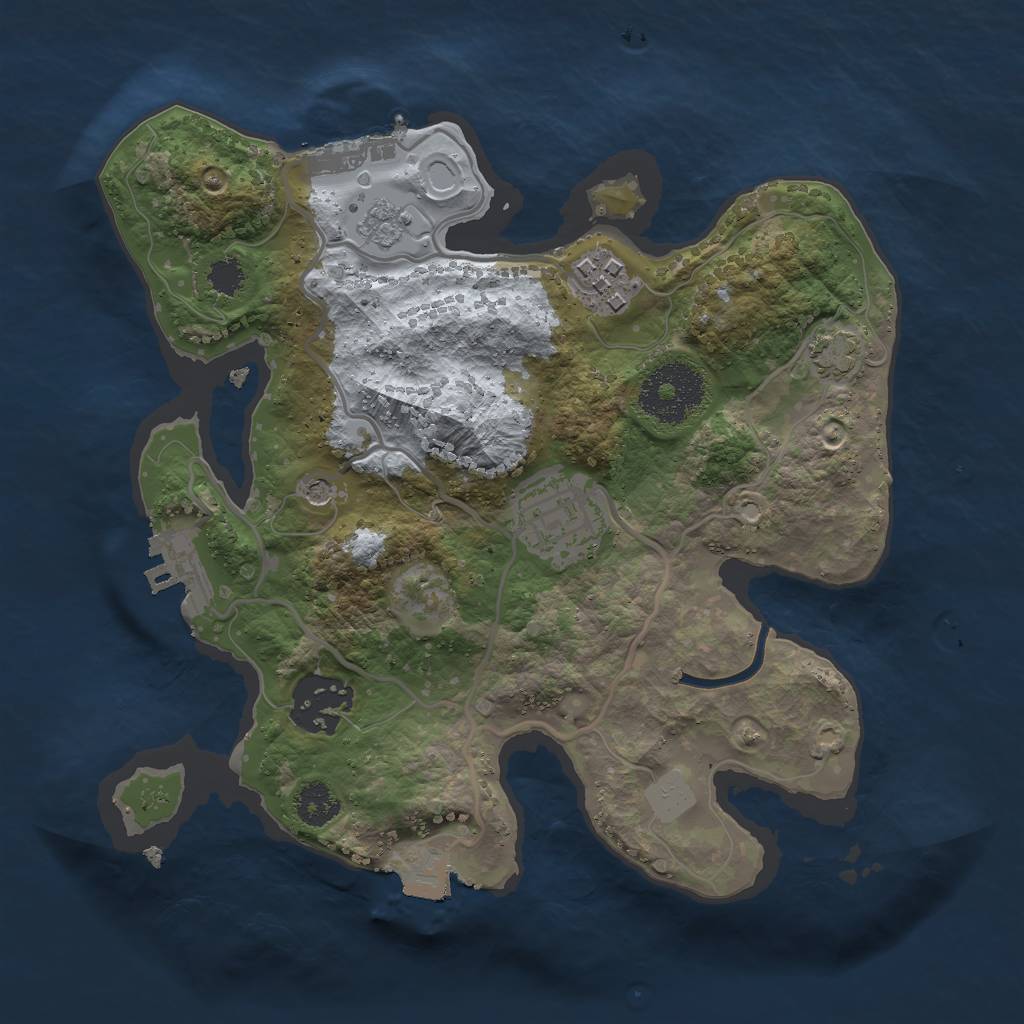 Rust Map: Procedural Map, Size: 2500, Seed: 153083479, 11 Monuments
