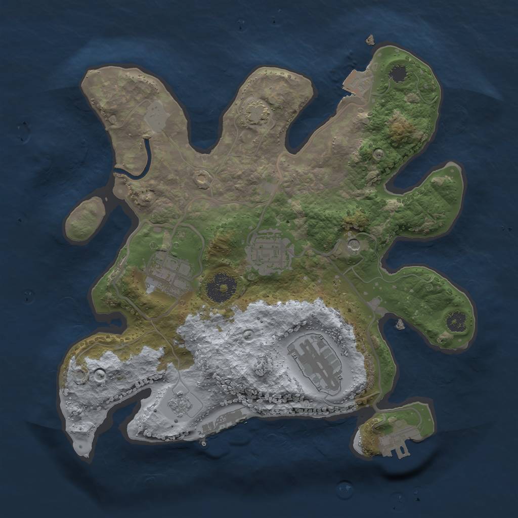 Rust Map: Procedural Map, Size: 2650, Seed: 249924391, 11 Monuments