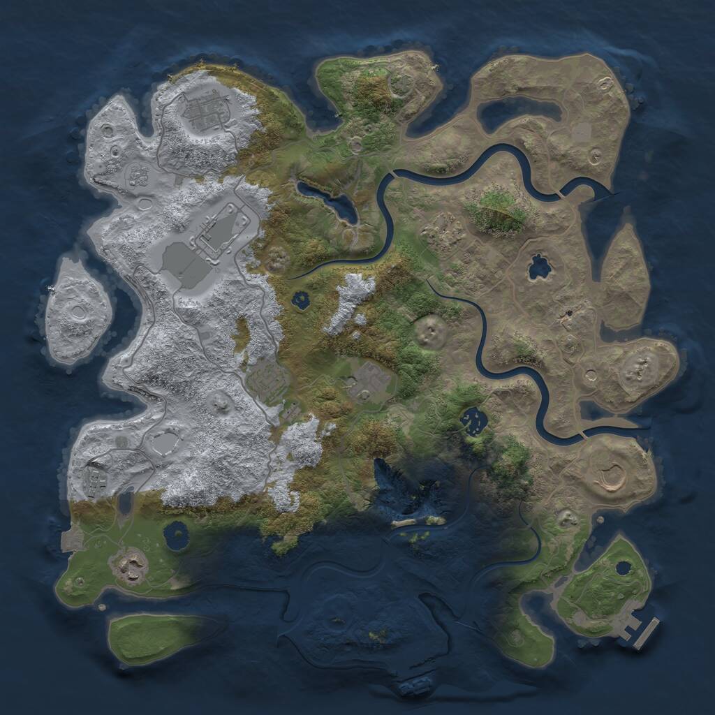 Rust Map: Procedural Map, Size: 4000, Seed: 458362810, 15 Monuments