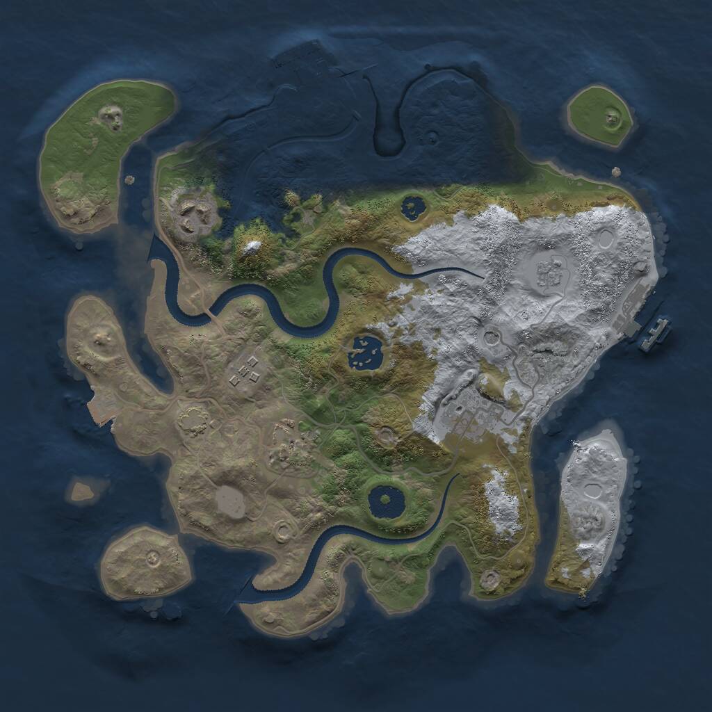 Rust Map: Procedural Map, Size: 3000, Seed: 1643922193, 11 Monuments