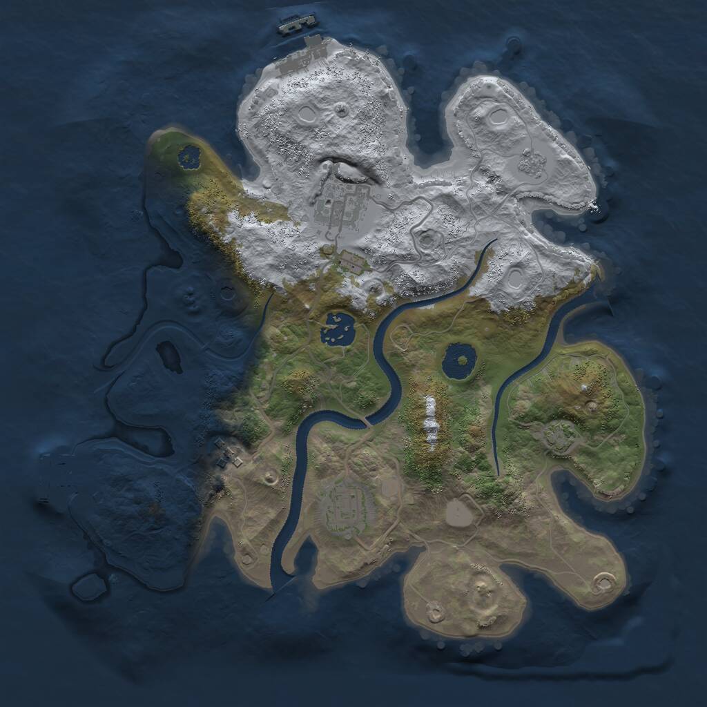 Rust Map: Procedural Map, Size: 3000, Seed: 657466253, 10 Monuments