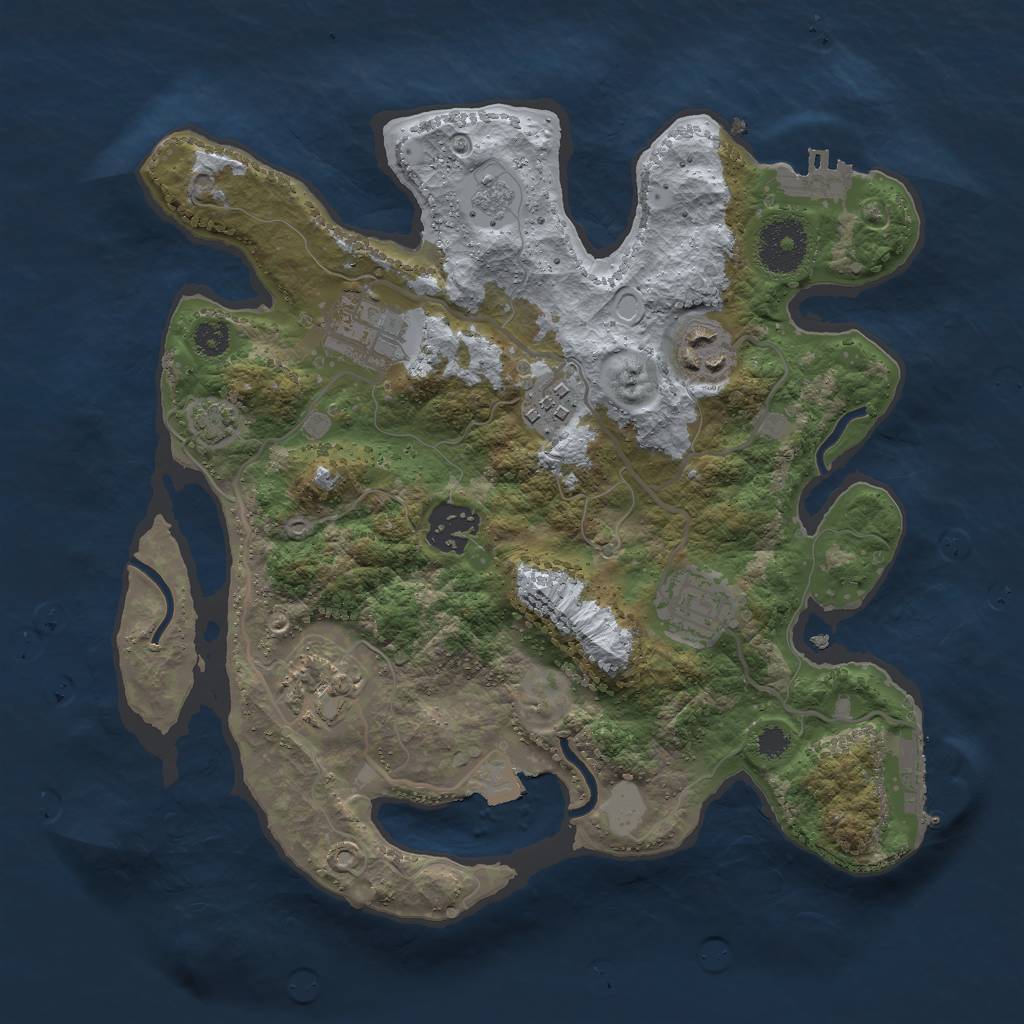 Rust Map: Procedural Map, Size: 3000, Seed: 589451, 13 Monuments