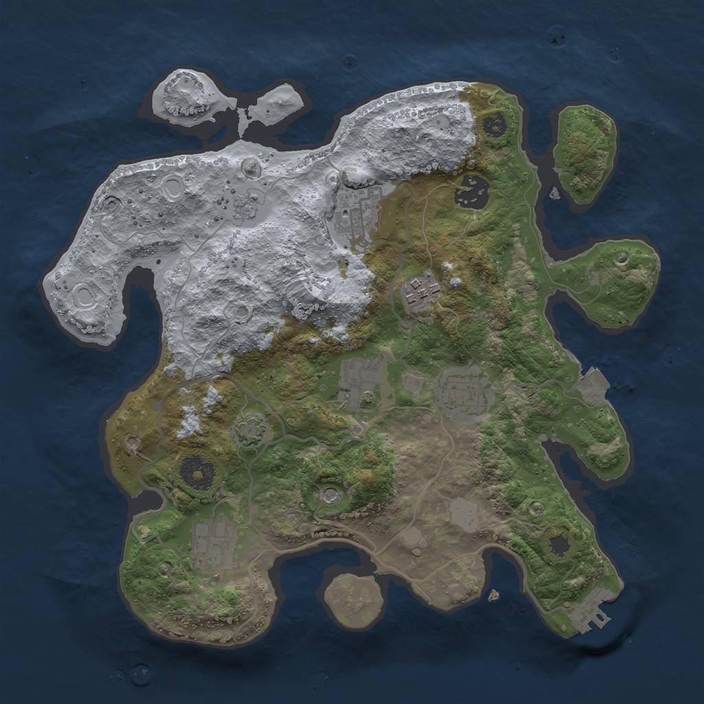 Rust Map: Procedural Map, Size: 3000, Seed: 908519304, 13 Monuments