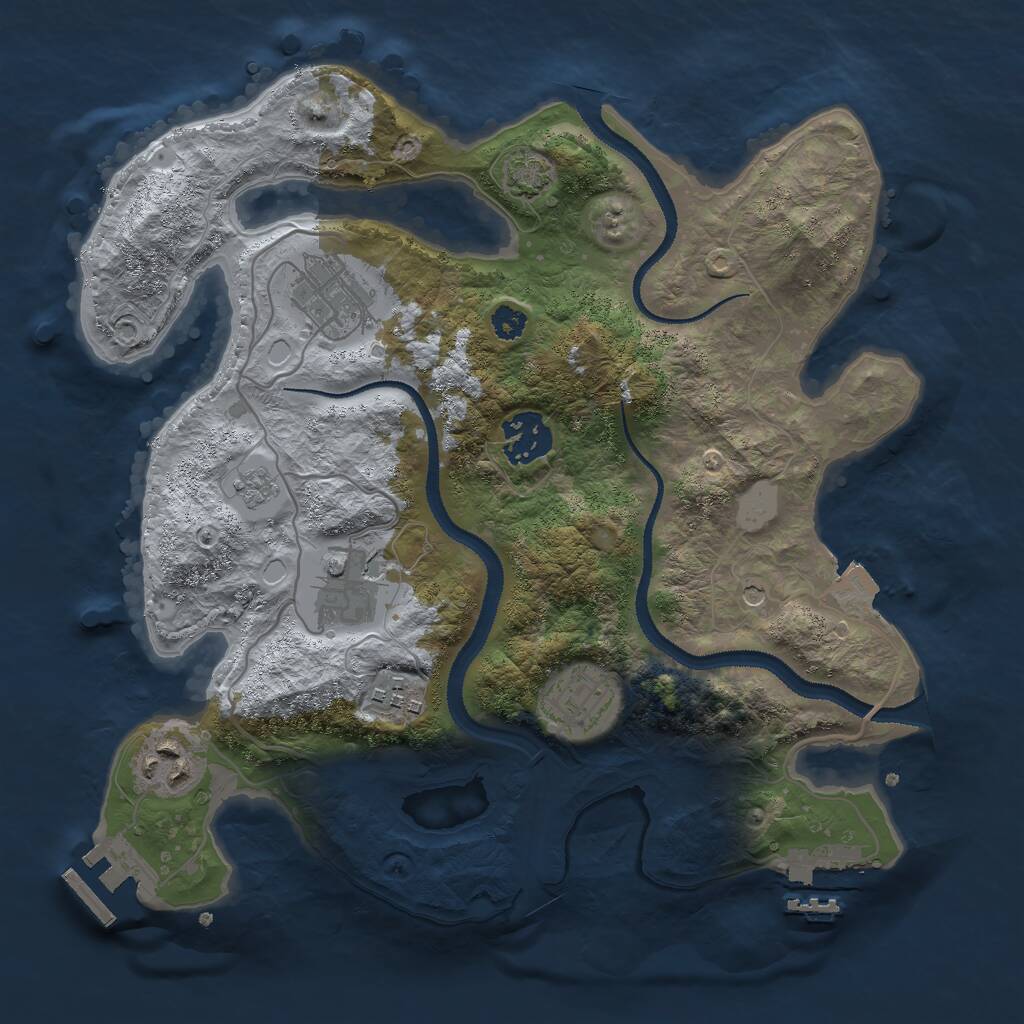 Rust Map: Procedural Map, Size: 3000, Seed: 1583895010, 12 Monuments