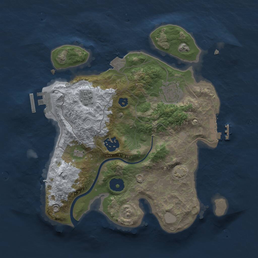 Rust Map: Procedural Map, Size: 2700, Seed: 1274865962, 7 Monuments