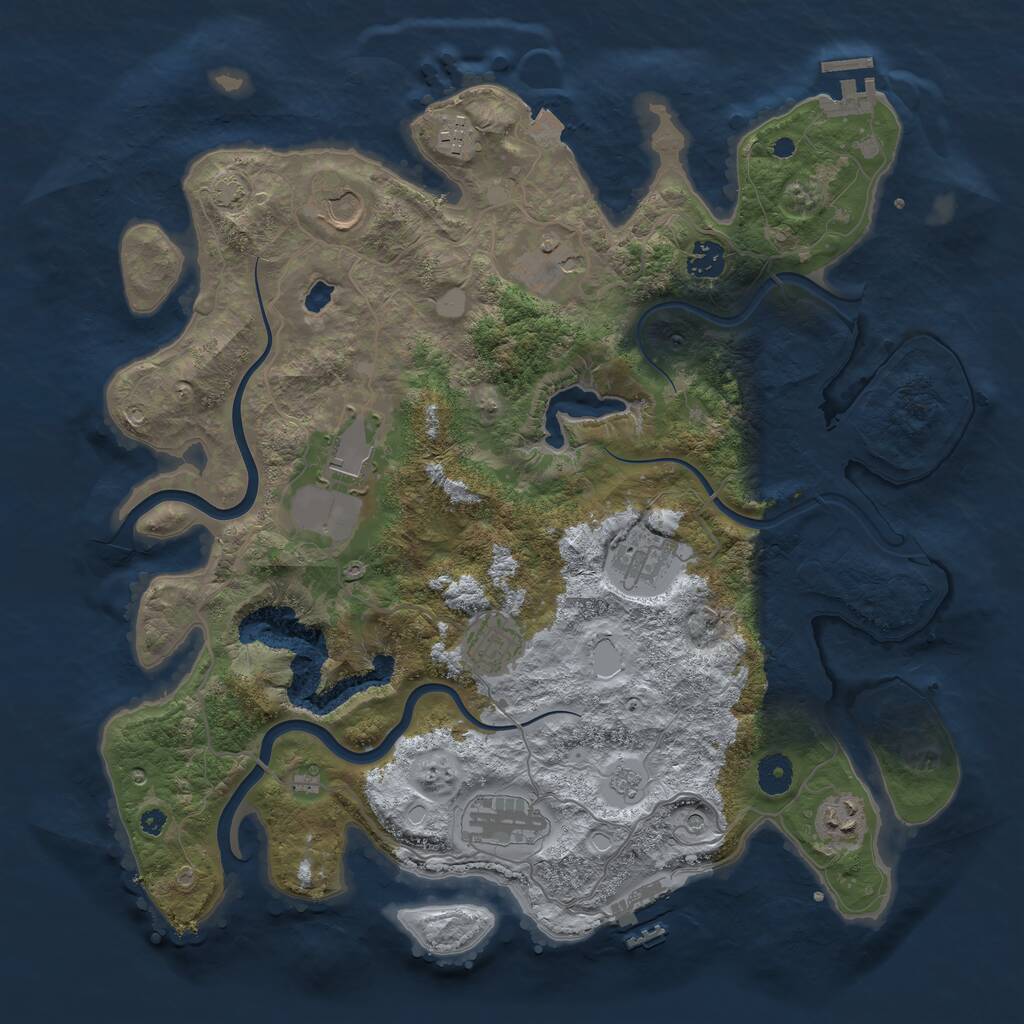 Rust Map: Procedural Map, Size: 4000, Seed: 12777, 15 Monuments