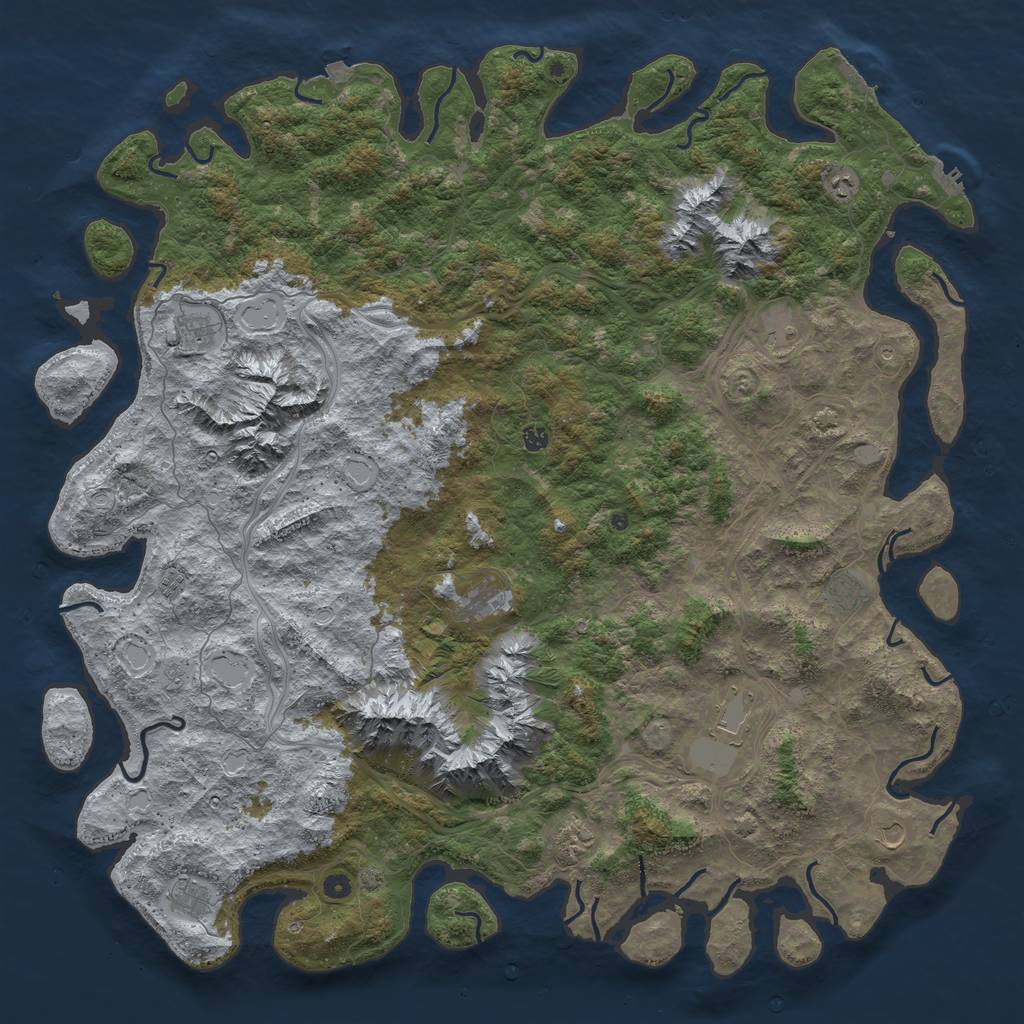 Rust Map: Procedural Map, Size: 6000, Seed: 57898748, 19 Monuments