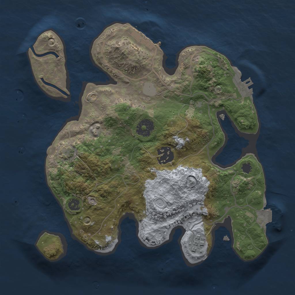 Rust Map: Procedural Map, Size: 2500, Seed: 6516985, 8 Monuments