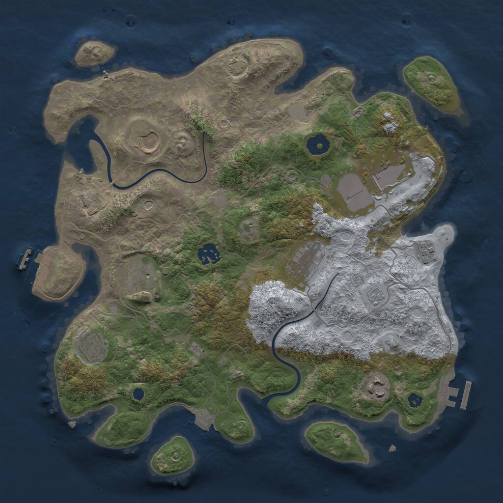Rust Map: Procedural Map, Size: 3500, Seed: 1446637636, 14 Monuments