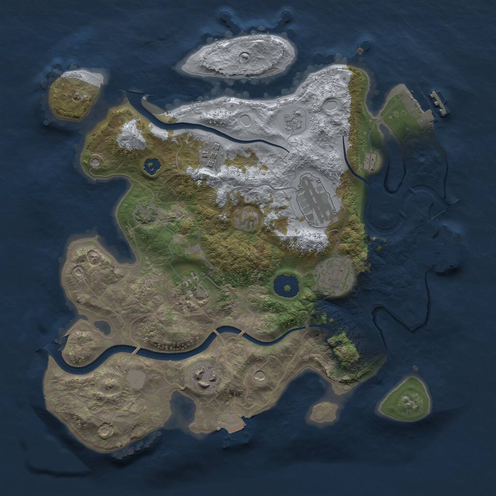 Rust Map: Procedural Map, Size: 3000, Seed: 59685, 11 Monuments