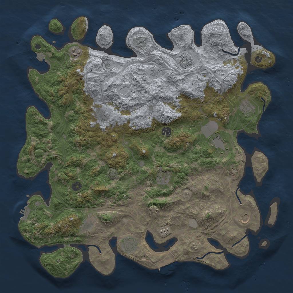 Rust Map: Procedural Map, Size: 4500, Seed: 866968240, 19 Monuments