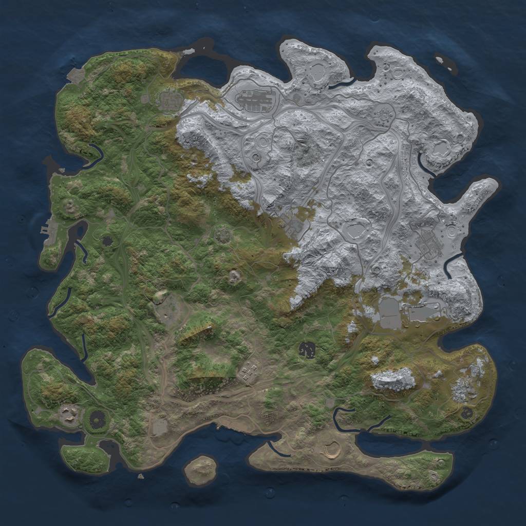 Rust Map: Procedural Map, Size: 4500, Seed: 465819976, 19 Monuments