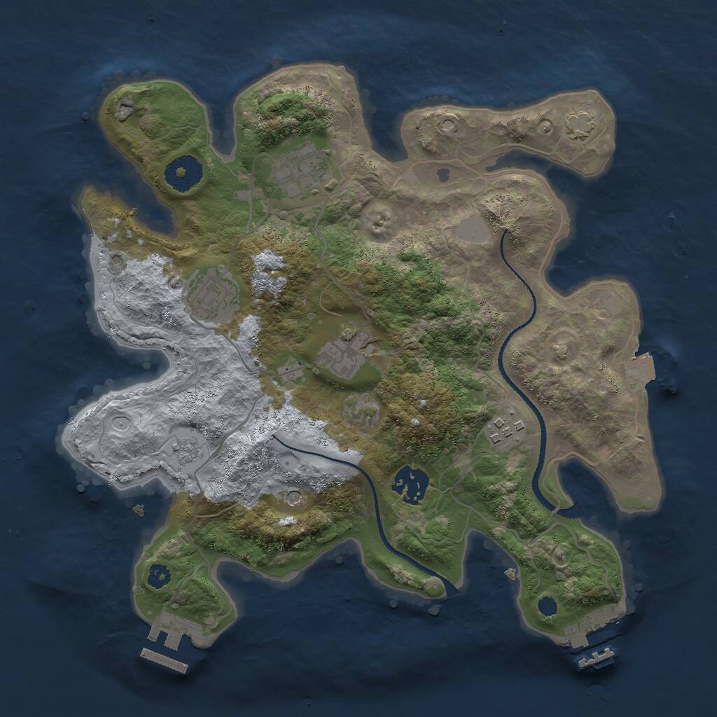 Rust Map: Procedural Map, Size: 3000, Seed: 158908241, 11 Monuments