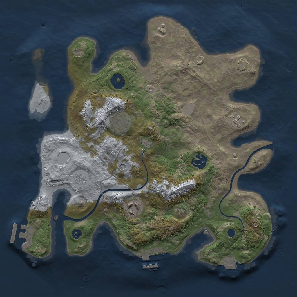 Rust Map: Procedural Map, Size: 3000, Seed: 796167818, 10 Monuments