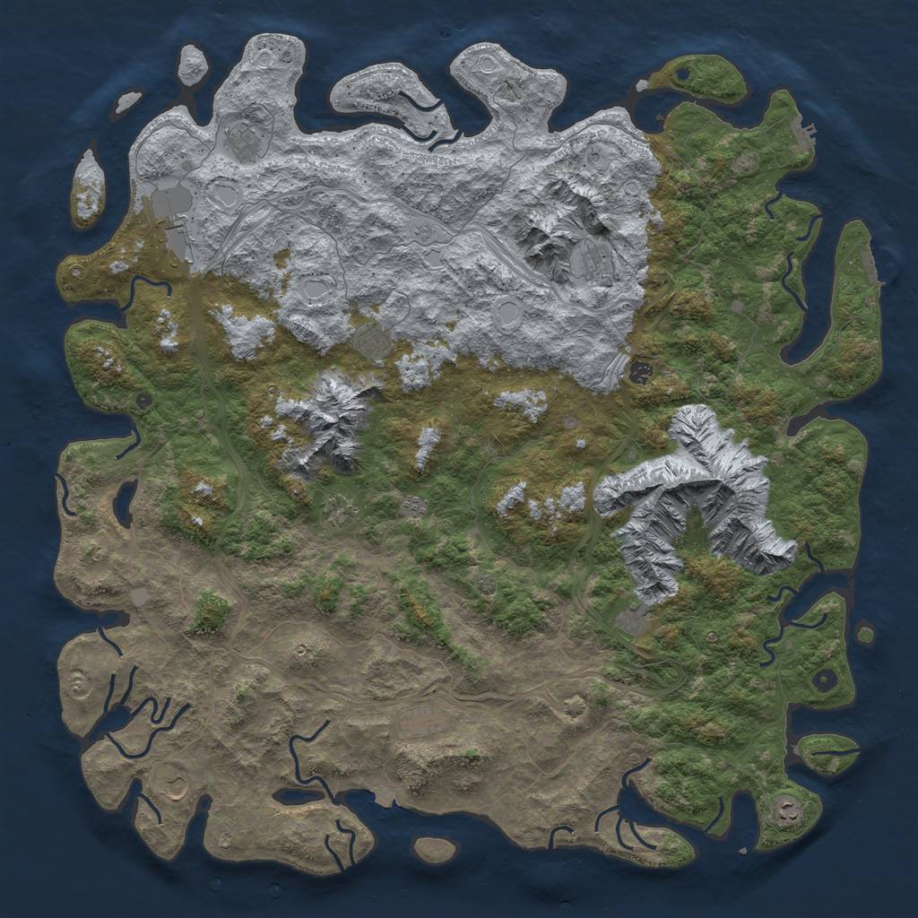 Rust Map: Procedural Map, Size: 6000, Seed: 31564649, 19 Monuments