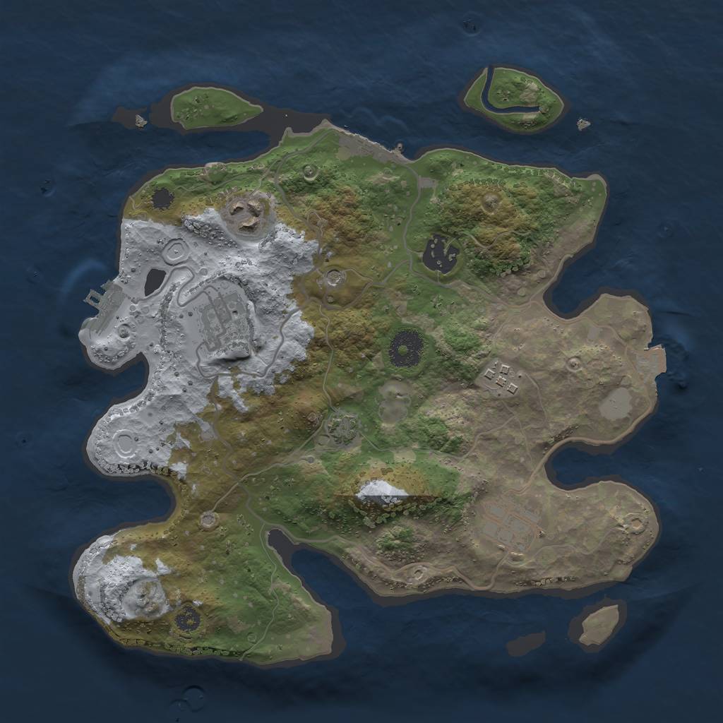 Rust Map: Procedural Map, Size: 3000, Seed: 30402, 12 Monuments