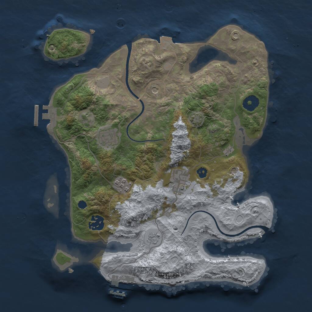 Rust Map: Procedural Map, Size: 3000, Seed: 578324, 10 Monuments