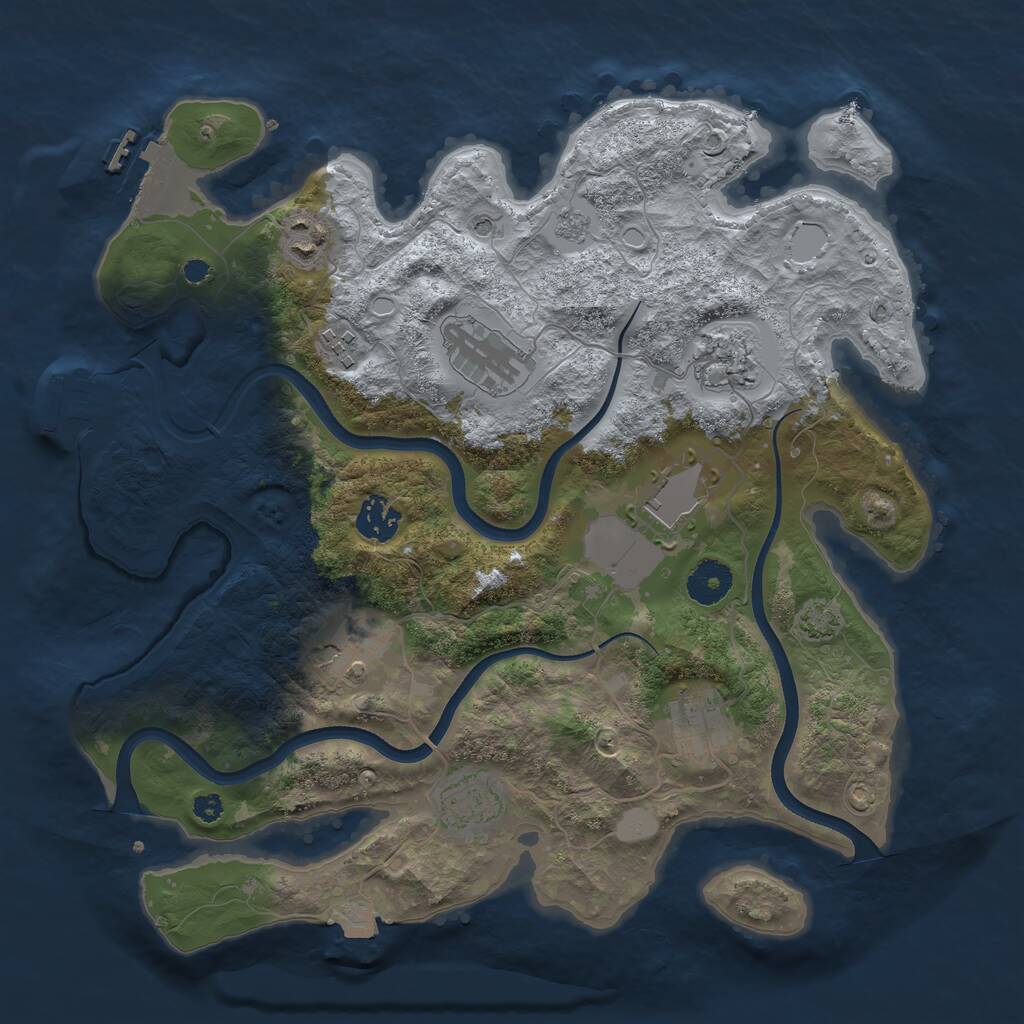 Rust Map: Procedural Map, Size: 3500, Seed: 24353604, 15 Monuments