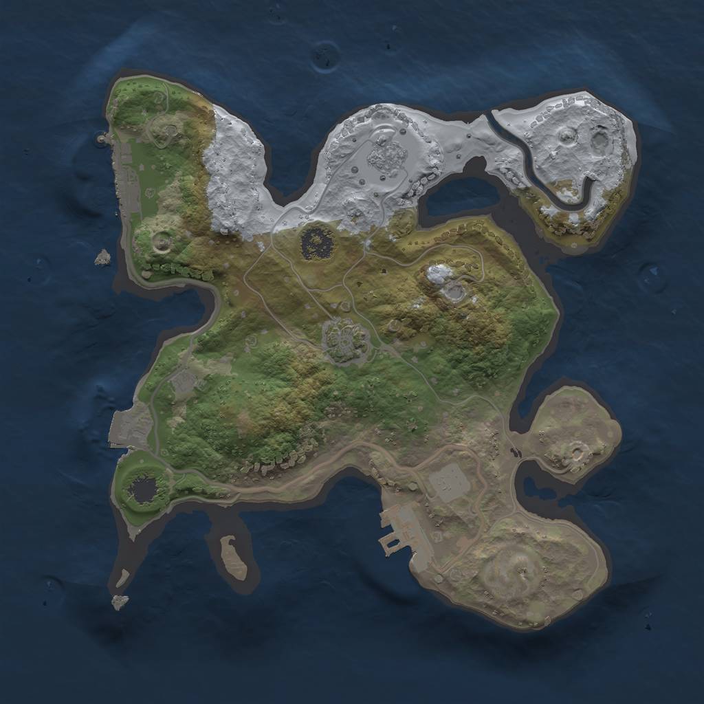 Rust Map: Procedural Map, Size: 2200, Seed: 1049323814, 7 Monuments