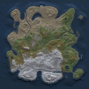 Thumbnail Rust Map: Procedural Map, Size: 3500, Seed: 1687942175, 12 Monuments