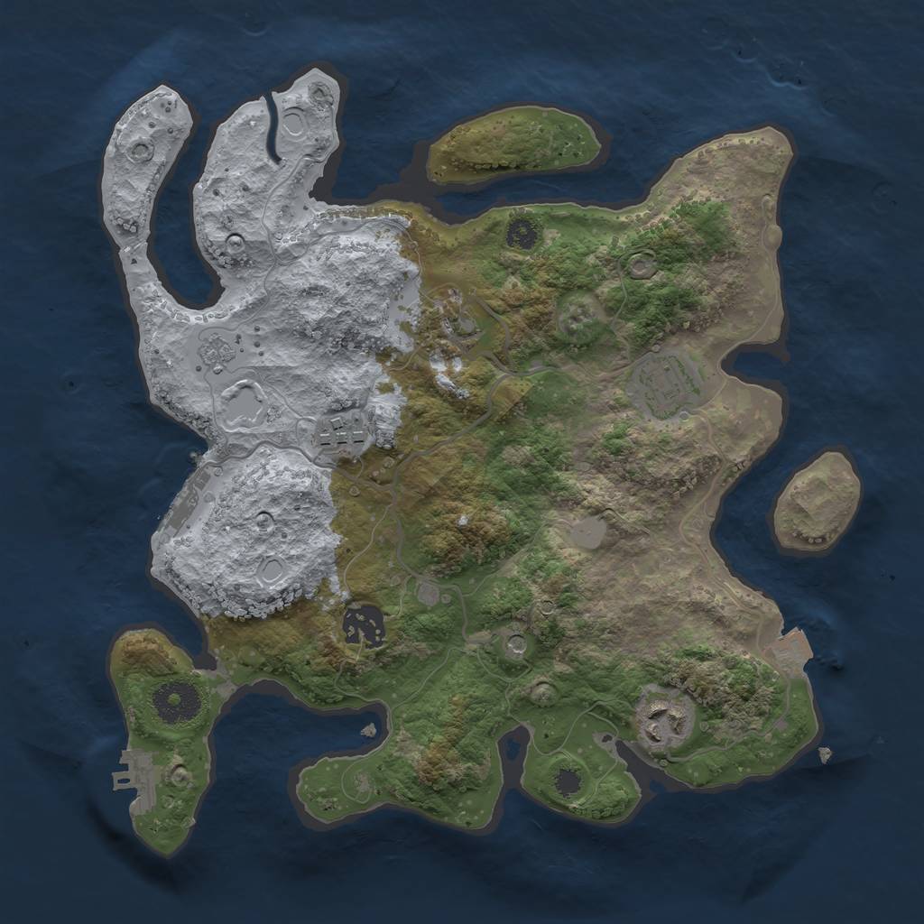 Rust Map: Procedural Map, Size: 3100, Seed: 55005, 12 Monuments