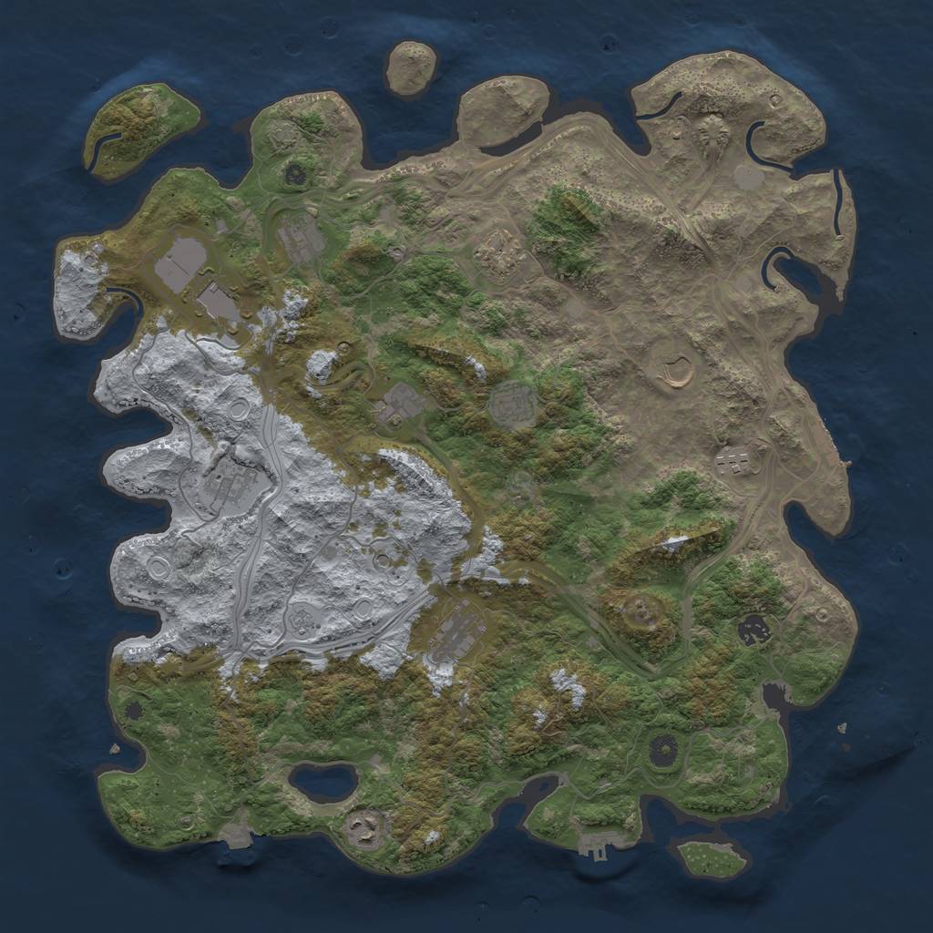 Rust Map: Procedural Map, Size: 4500, Seed: 43332341, 19 Monuments