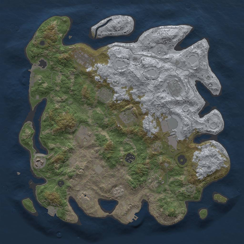 Rust Map: Procedural Map, Size: 3800, Seed: 1654349418, 18 Monuments