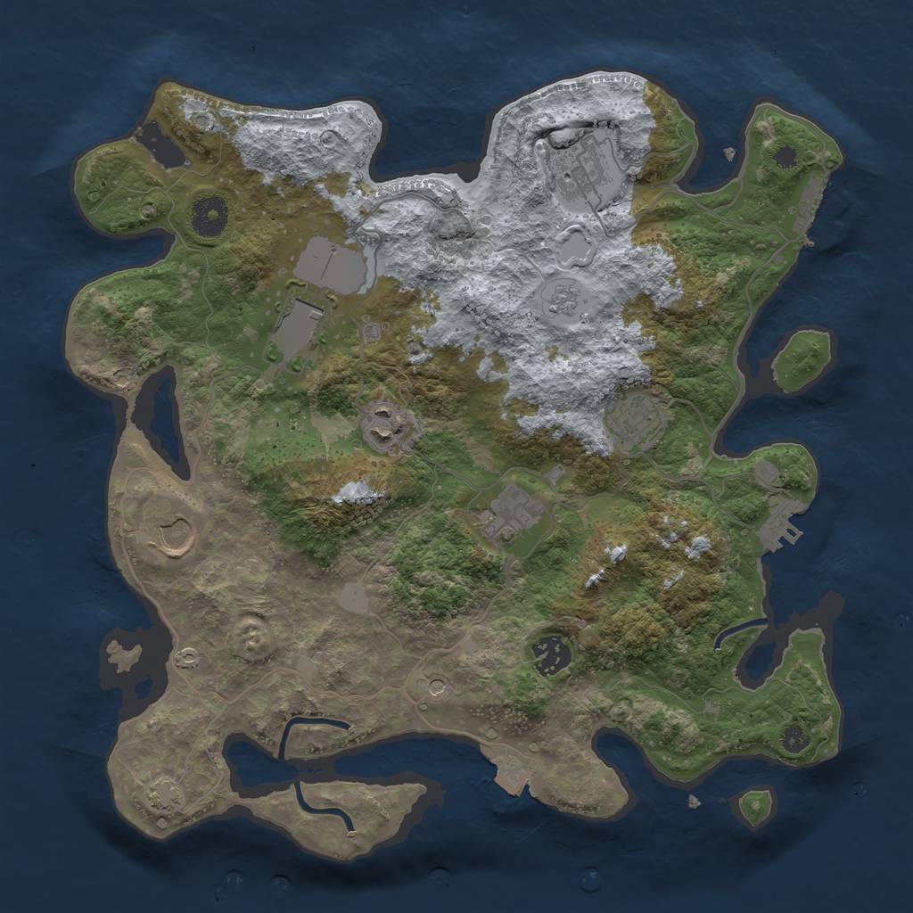 Rust Map: Procedural Map, Size: 3500, Seed: 1556979190, 15 Monuments